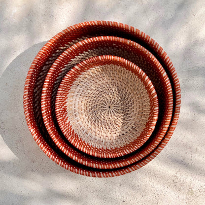 Milu II Rattan-Schale – Handgefertigt, Rund, in drei Größen, Perfekt für kleine Dinge, in verschiedenen Farben